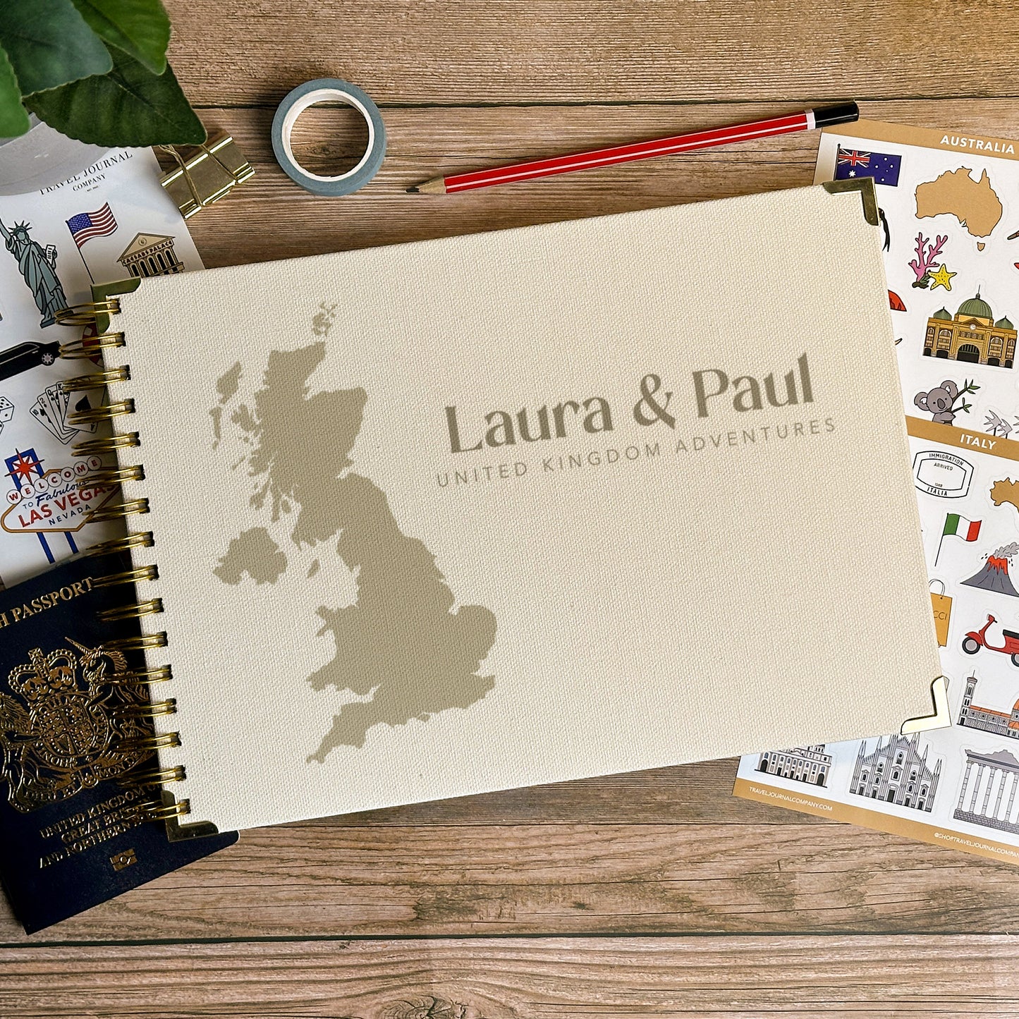 UK Personalized Travel Scrapbook/Photo Album