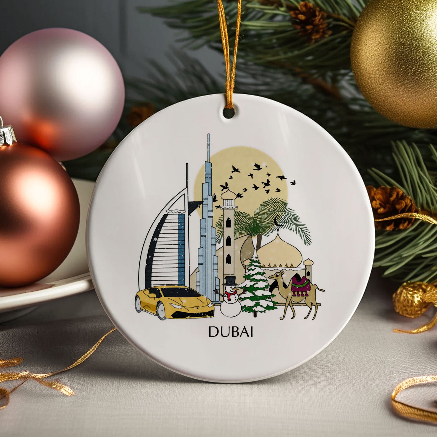 Dubai UAE Personalised Christmas Tree Ornament