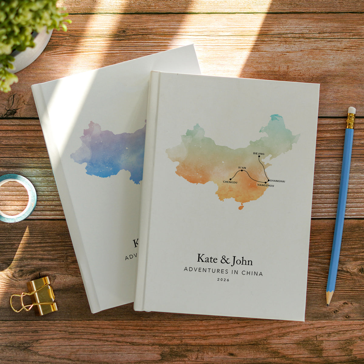China Personalised Travel Journal | Travel Map Diary, Planner & Bucket List Book