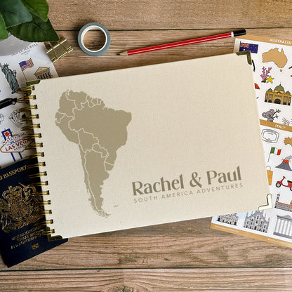 South America Personalized Travel Scrapbook/Photo Album