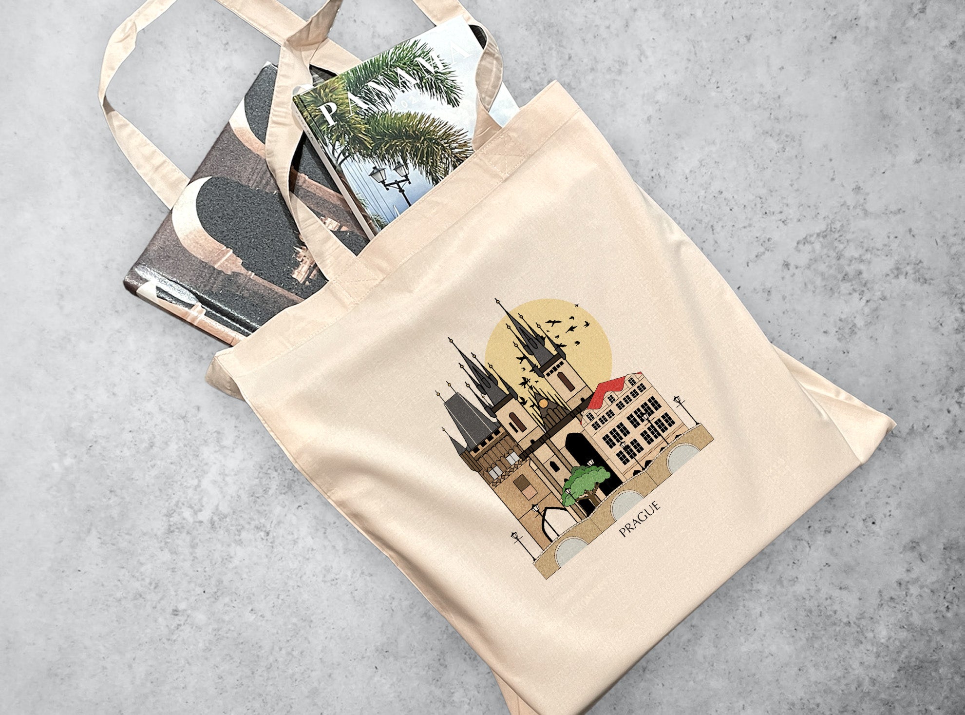 Long Handle Bamboo Conference Bag: Printed Bags & Totes