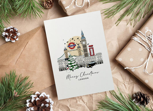 London Personalised Christmas/Holiday Greeting Card