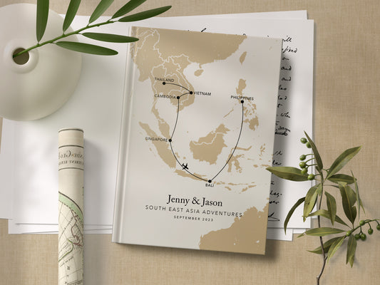 Custom Map South East Asia Personalised Travel Journal