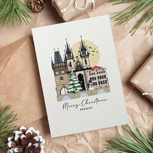 Prague Personalised Christmas/Holiday Greeting Card