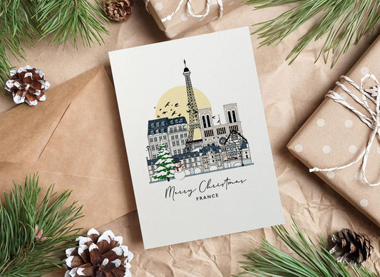 France Personalised Christmas/Holiday Greeting Card