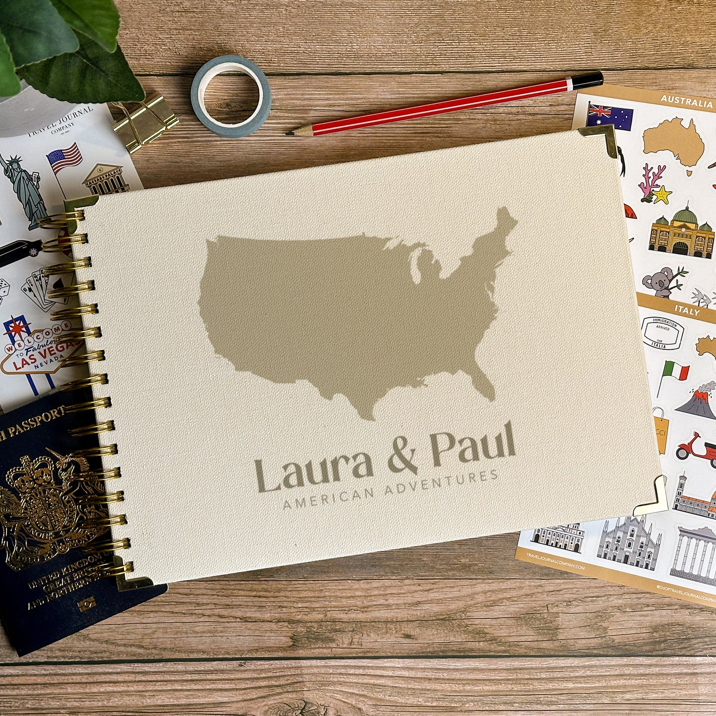 USA Personalized Travel Scrapbook/Photo Album