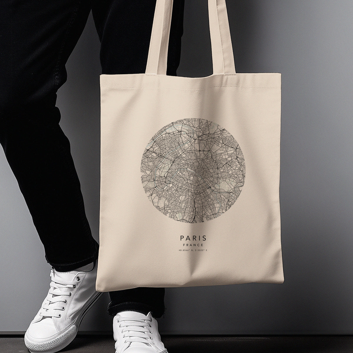 Paris Personalised Custom Map Tote Bag | France Travel Gift
