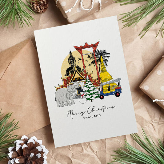 Thailand Personalised Christmas/Holiday Greeting Card