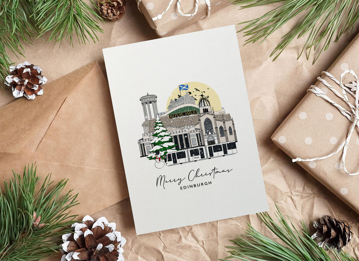 Edinburgh Personalised Christmas/Holiday Greeting Card