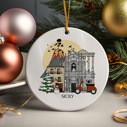 Sicily Personalised Christmas Tree Ornament