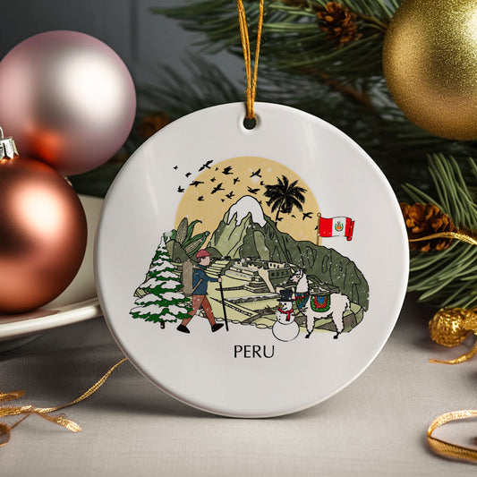 Peru Personalised Christmas Tree Ornament