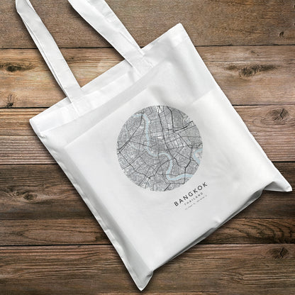 Bangkok Personalised City Map Tote Bag