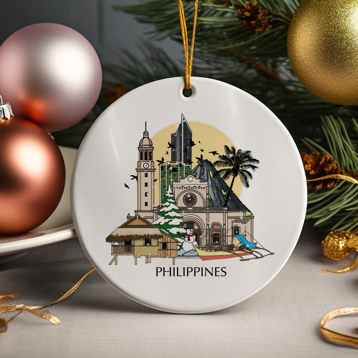 Philippines Personalised Christmas Tree Ornament