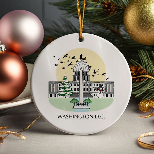 Washington DC Personalised Christmas Tree Ornament