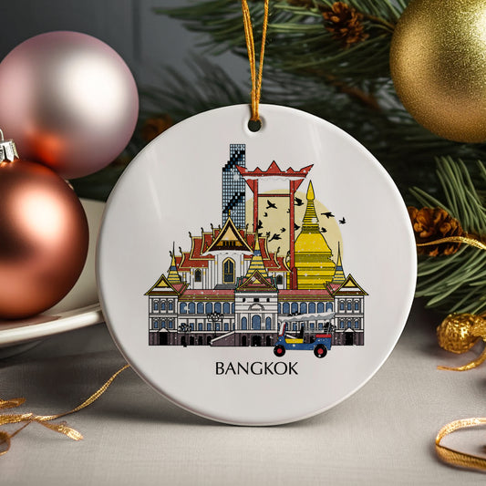 Bangkok Thailand Personalised Christmas Tree Ornament