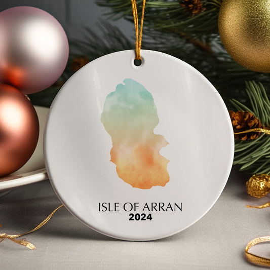 Isle of Arran Map Personalised Christmas Tree Ornament