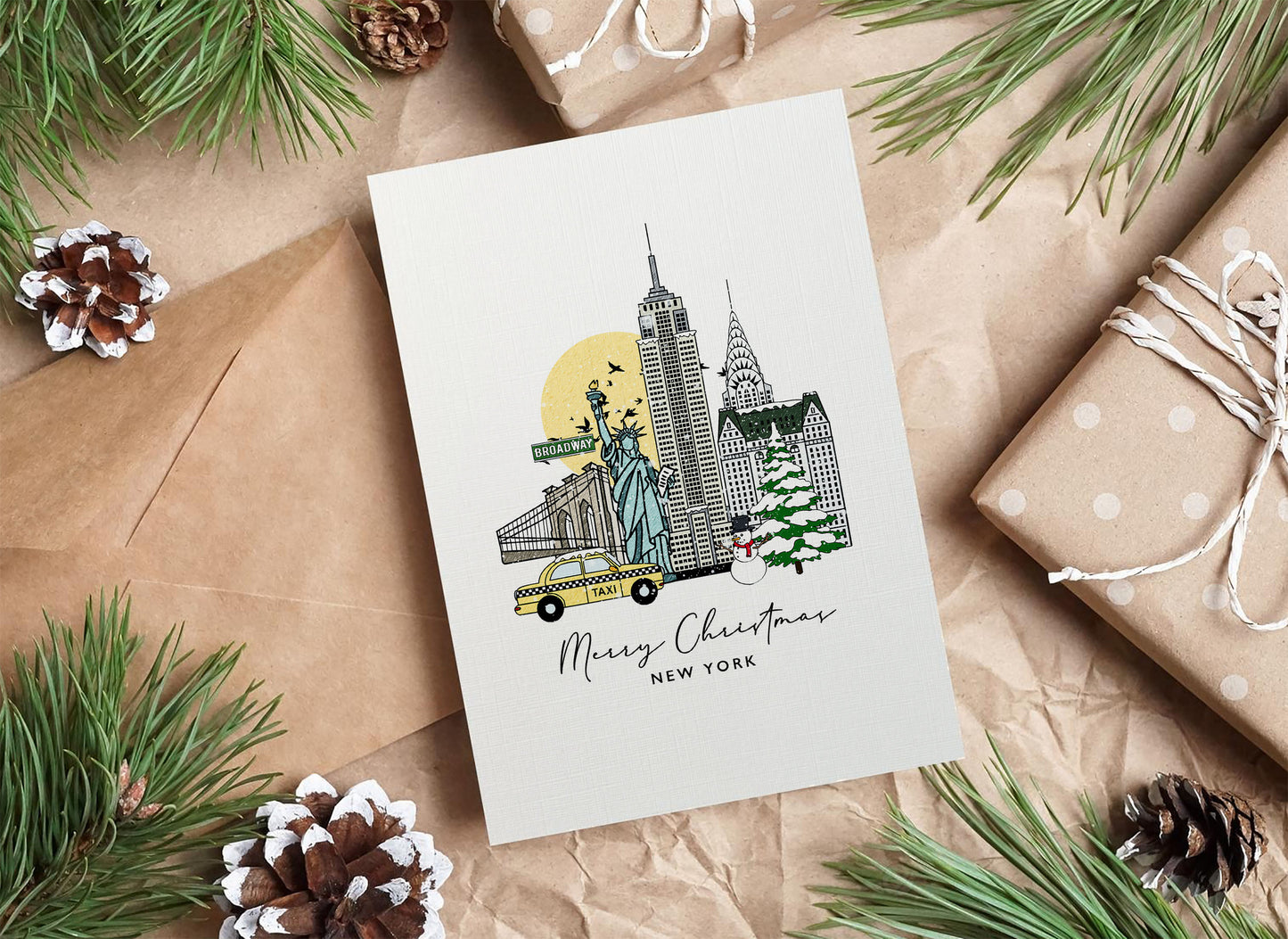 New York Personalised Christmas/Holiday Greeting Card