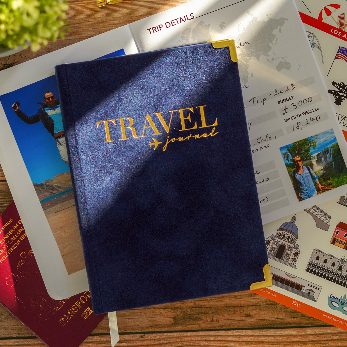 Luxury Velvet Personalised Travel Journal