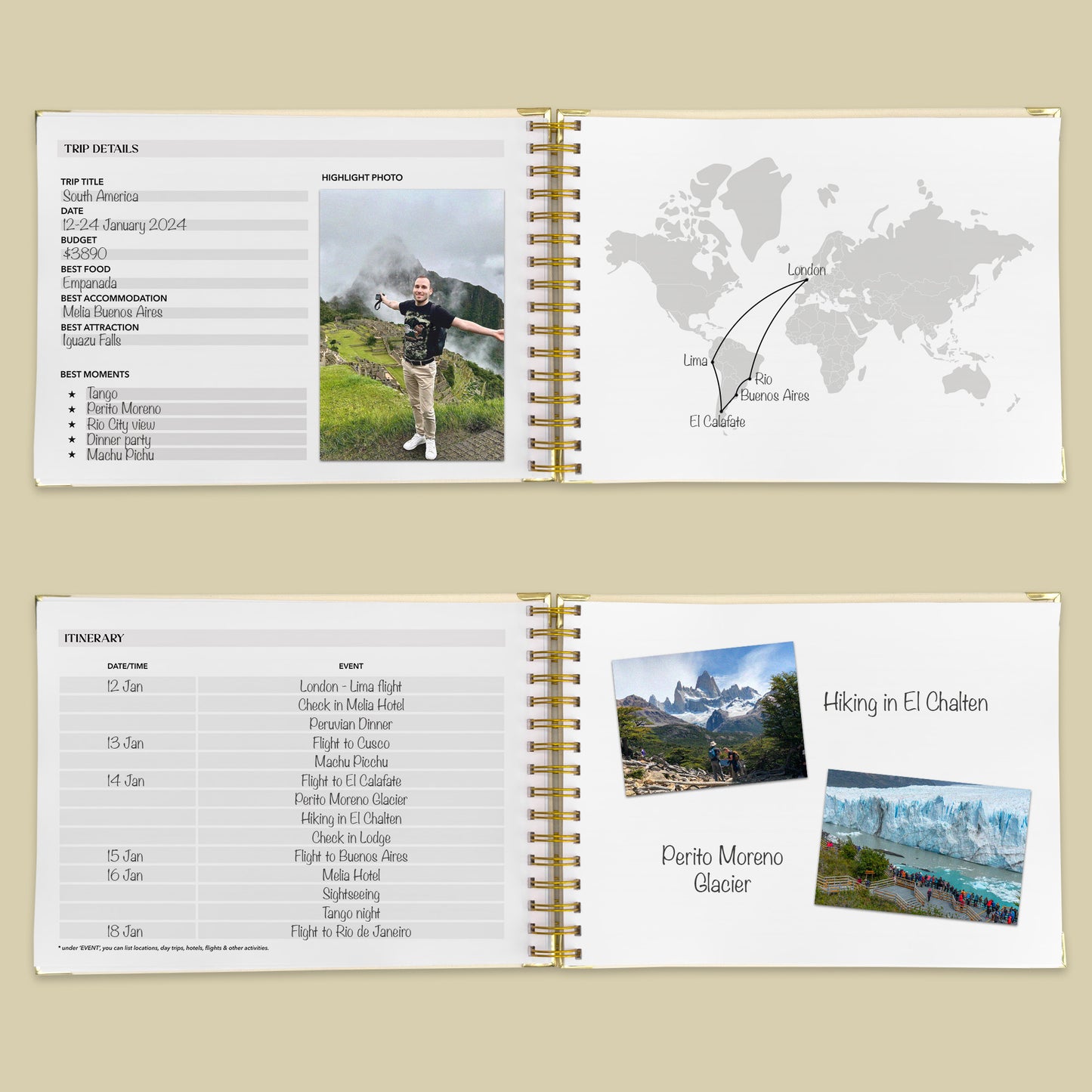 World Map XL Personalised Travel Journal