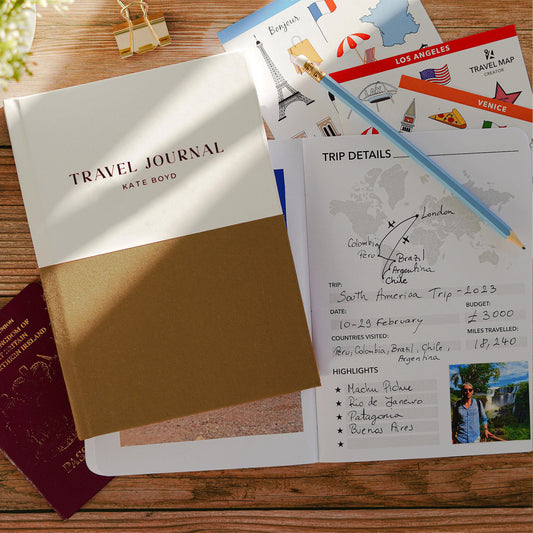 Luxury Duo Tone Personalised Linen Travel Journal