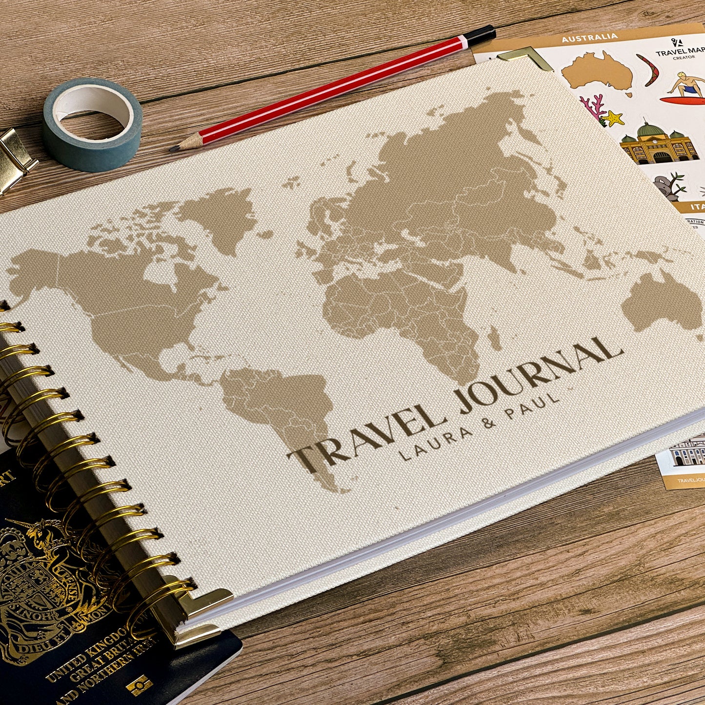 World Map XL Personalised Travel Journal