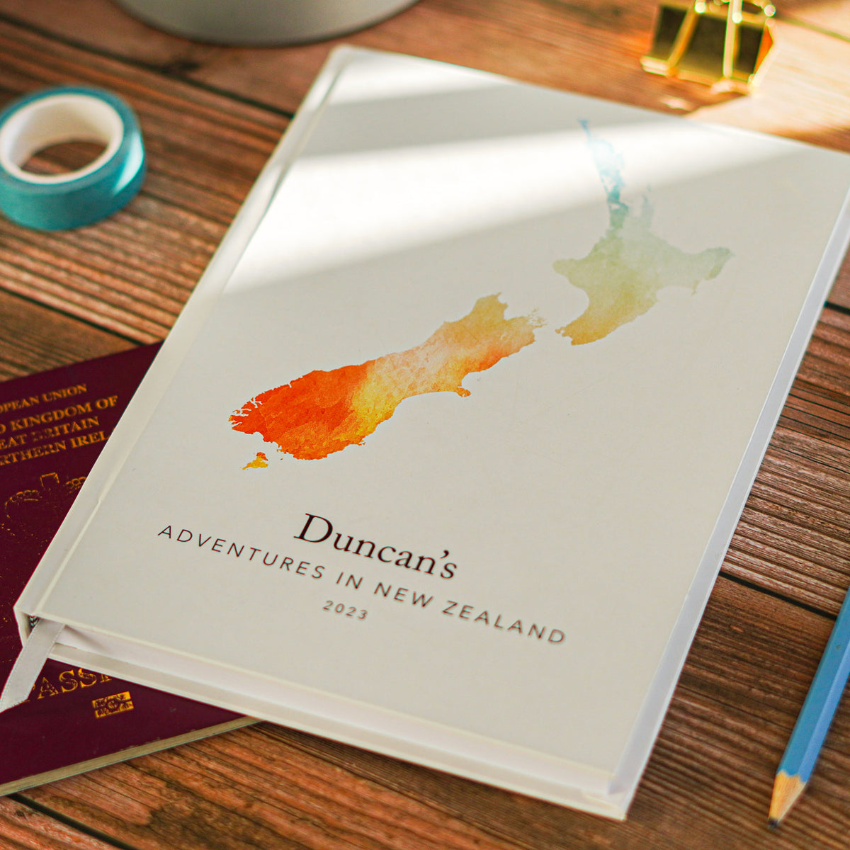New Zealand Personalised Travel Journal | Travel Map Diary, Planner & Bucket List Book