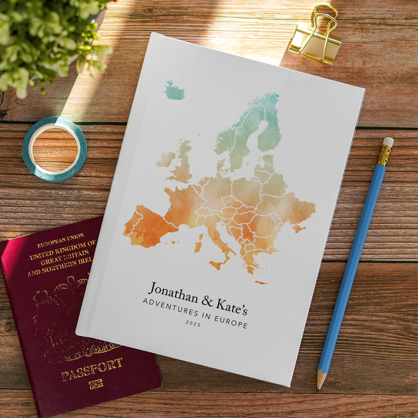 Africa Personalised Watercolour Travel Journal
