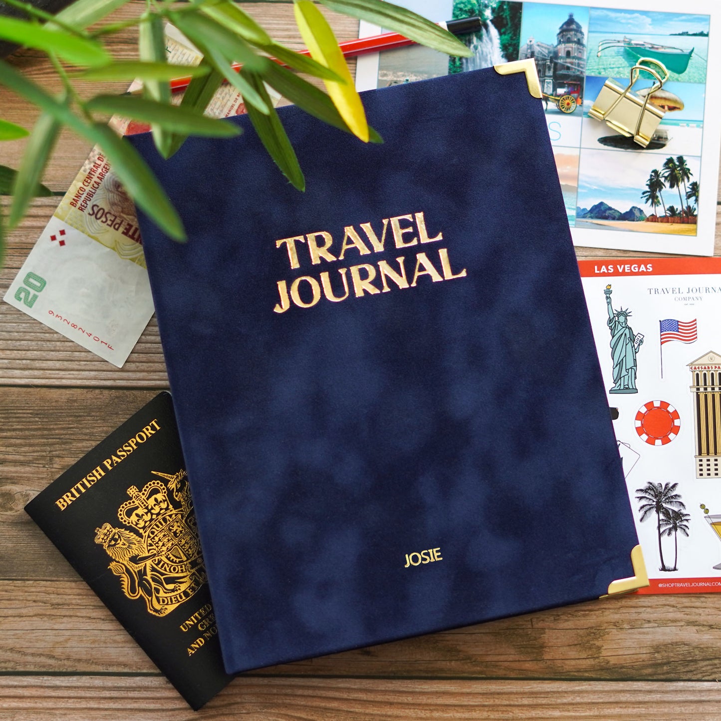 Personalised Travel Journal Binder | Velvet
