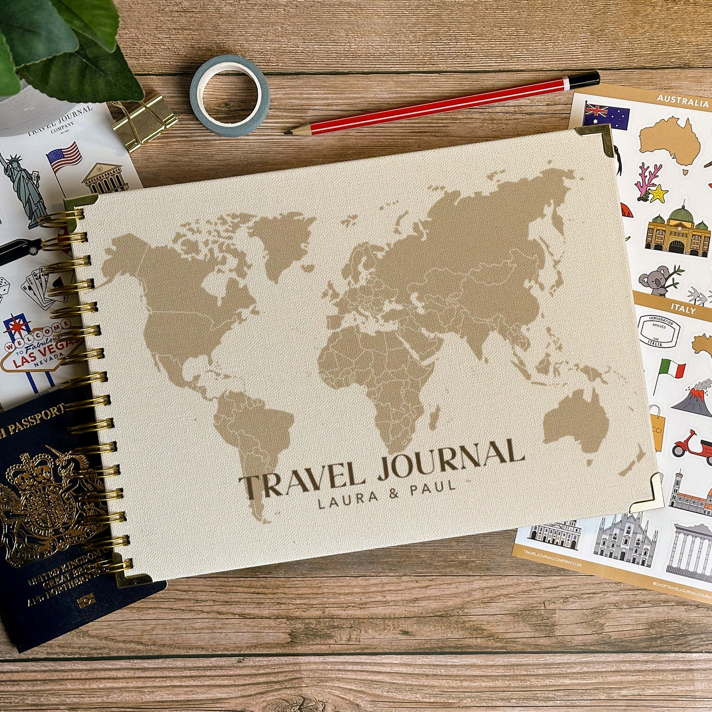 World Map XL Personalised Travel Journal