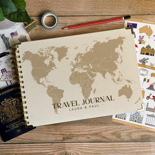 World Map XL Personalised Travel Journal