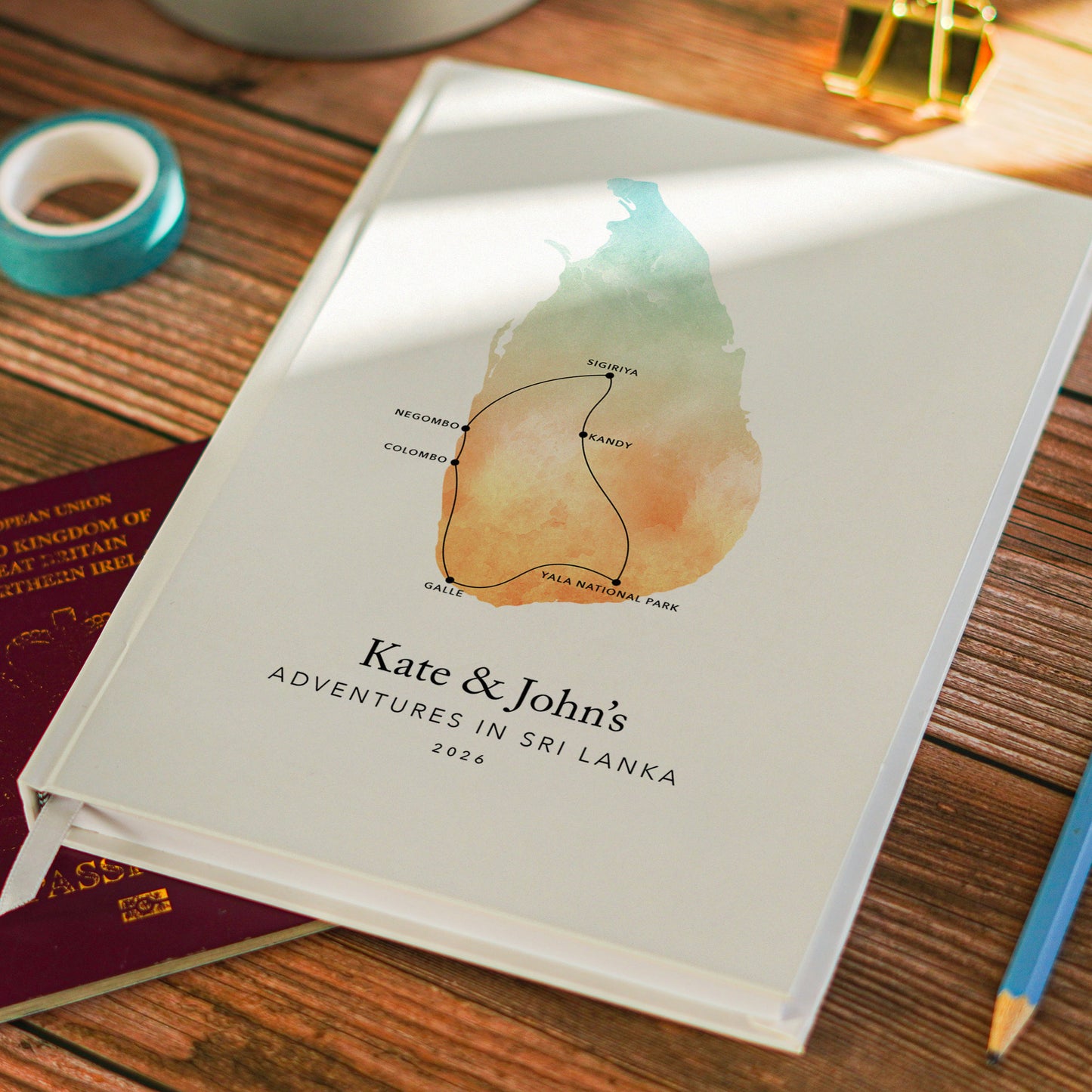 Sri Lanka Personalised Travel Journal | Travel Map Diary, Planner & Bucket List Book