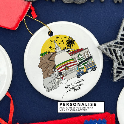Sri Lanka Personalised Christmas Tree Ornament