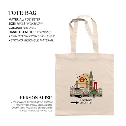 London Personalized Tote Bag