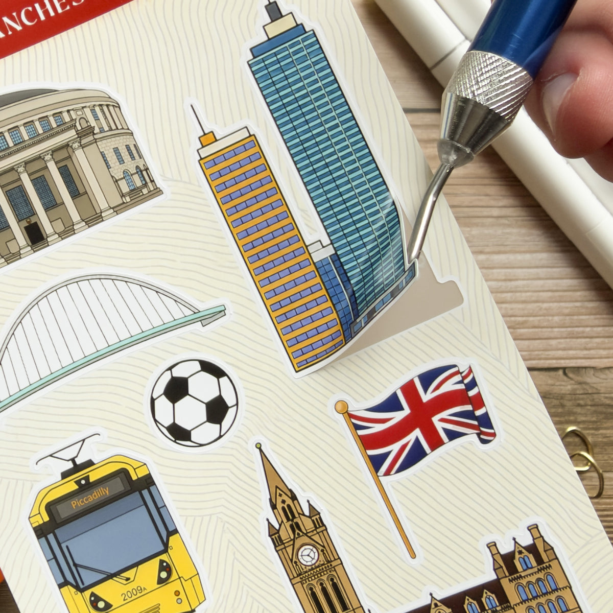 Manchester, England Sticker Sheet | Scrapbooking, Planner, Journal Sticker