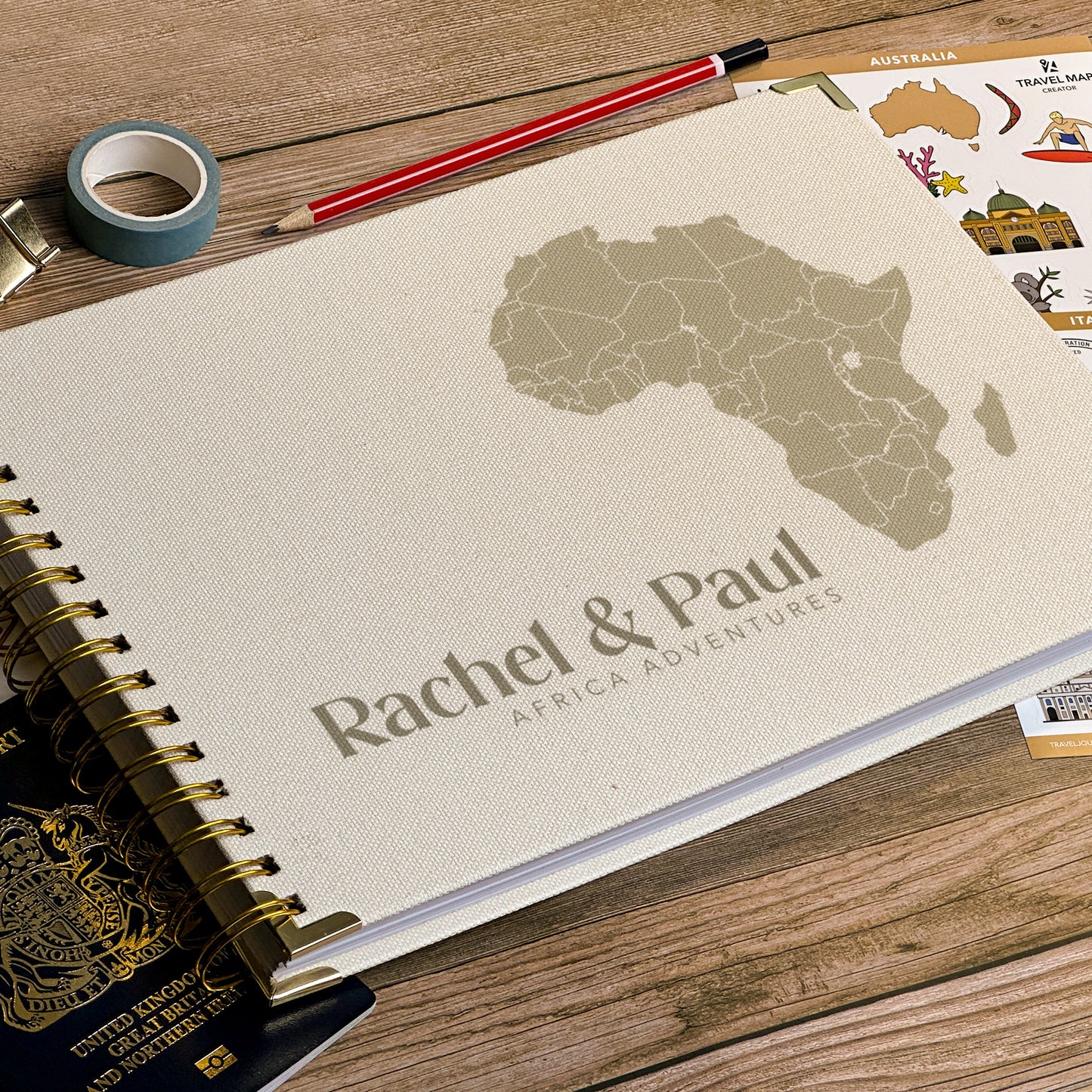 Africa Personalized Travel Scrapbook/Photo Album