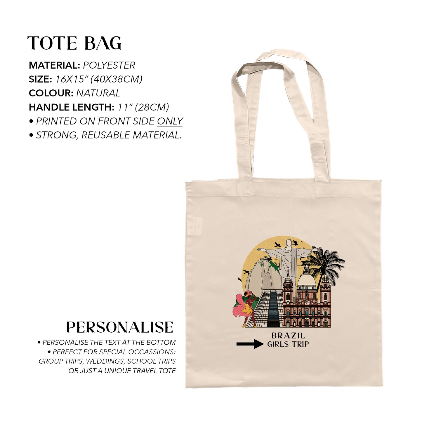 Brazil Personalized Tote Bag