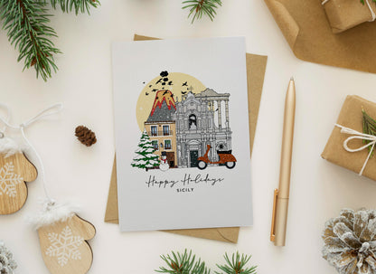 Sicily Personalised Christmas/Holiday Greeting Card