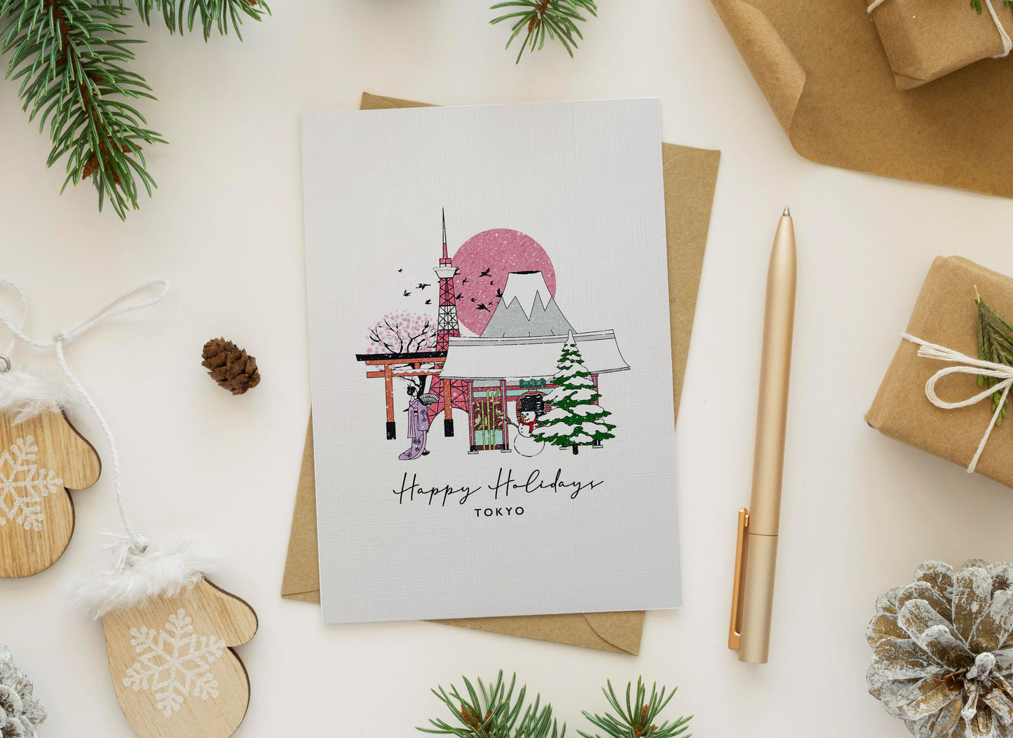 Tokyo Personalised Christmas/Holiday Greeting Card