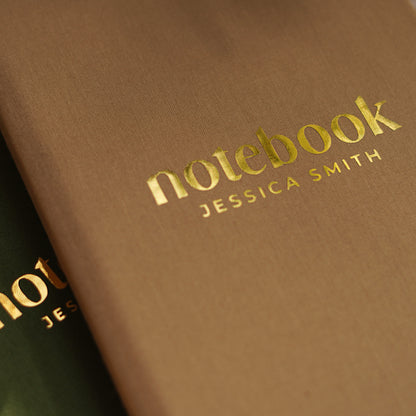 Luxury Linen Personalised Notebook/Diary/Journal