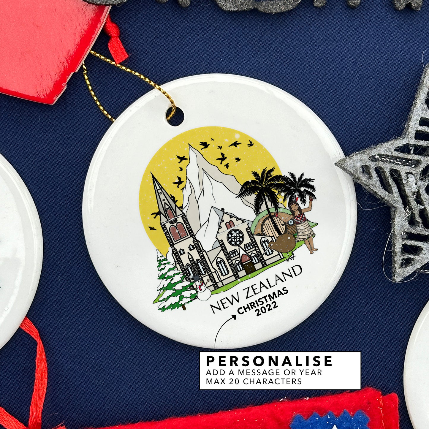 New Zealand Personalised Christmas Tree Ornament