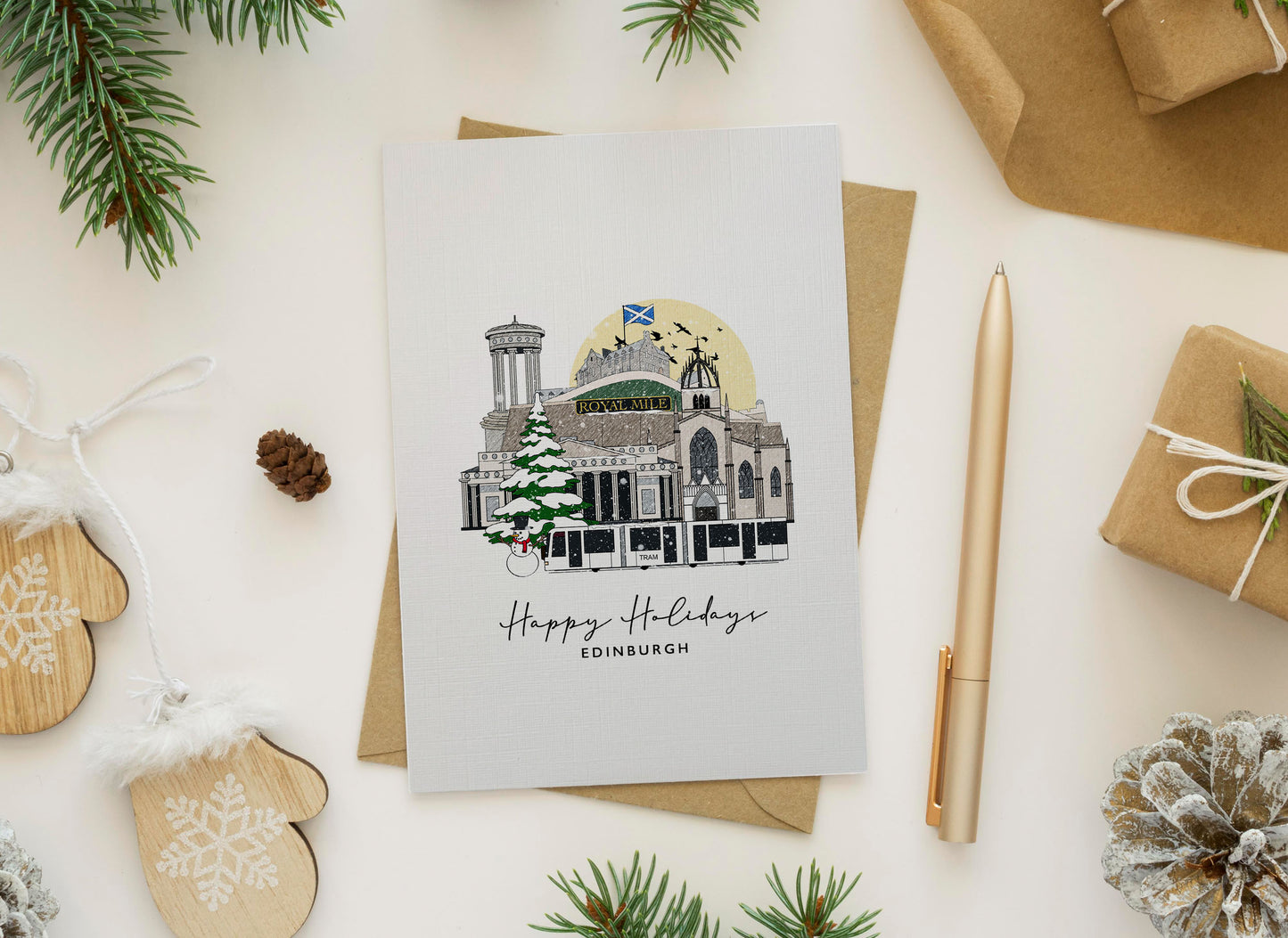 Edinburgh Personalised Christmas/Holiday Greeting Card