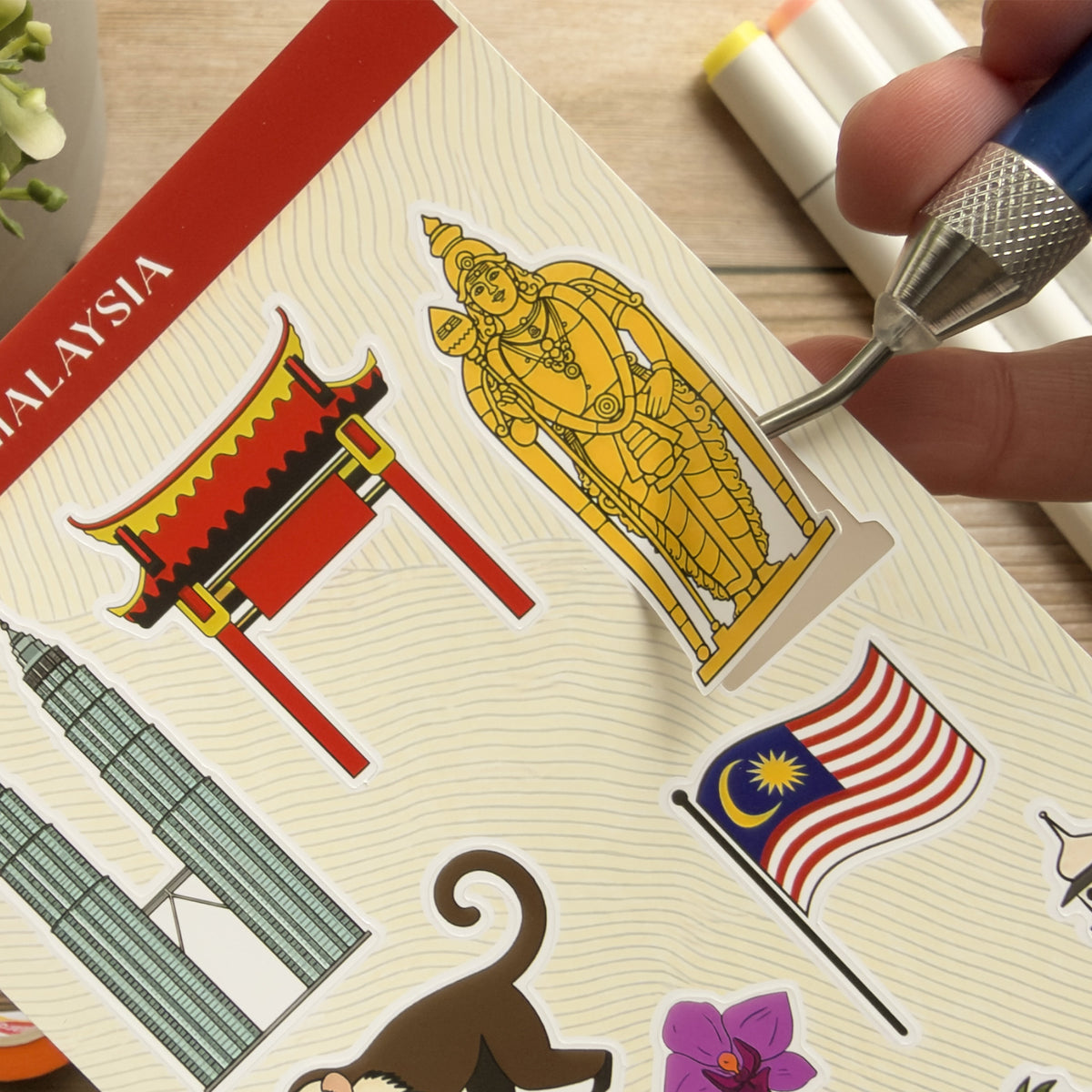 Malaysia, Kuala Lumpur Sticker Sheet | Scrapbooking, Planner, Journal Sticker