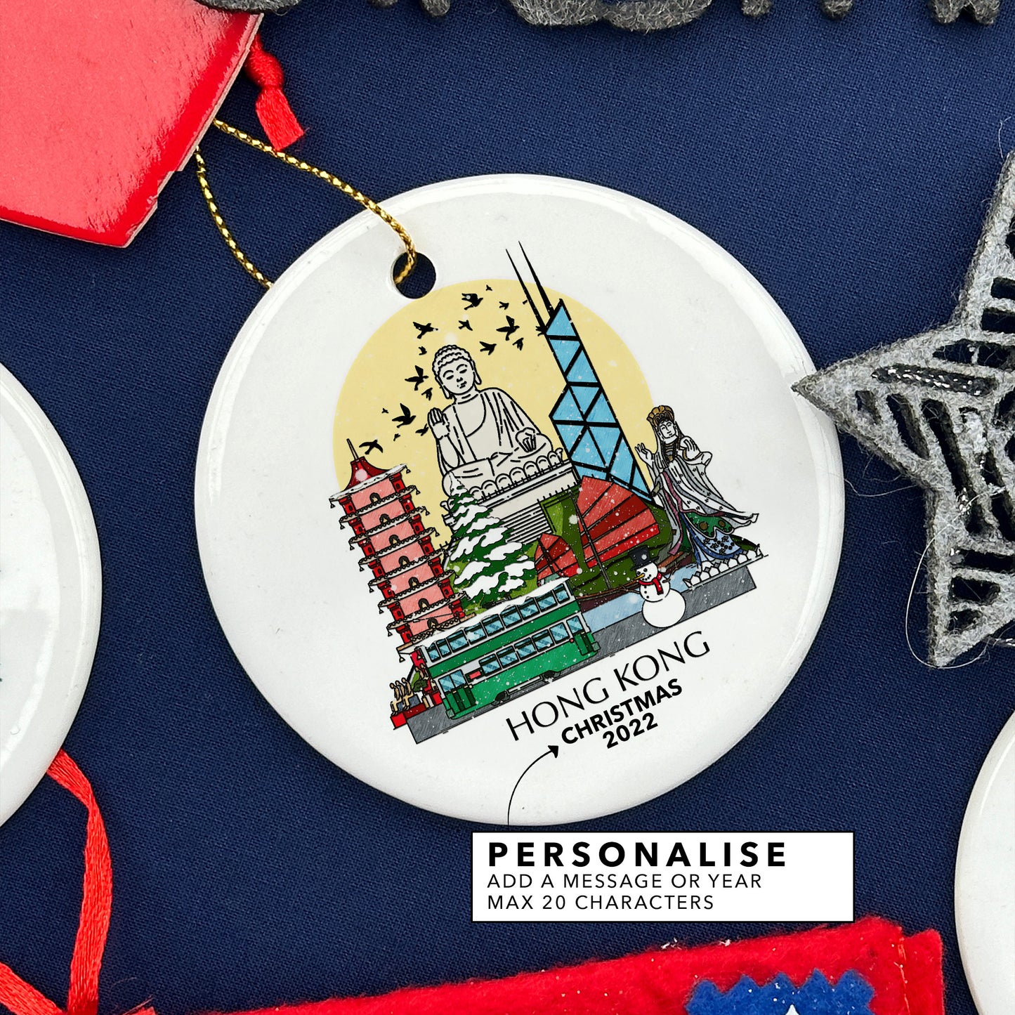 Hong Kong Personalised Christmas Tree Ornament