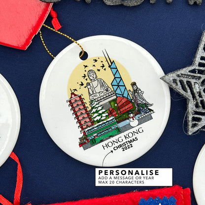Hong Kong Personalised Christmas Tree Ornament
