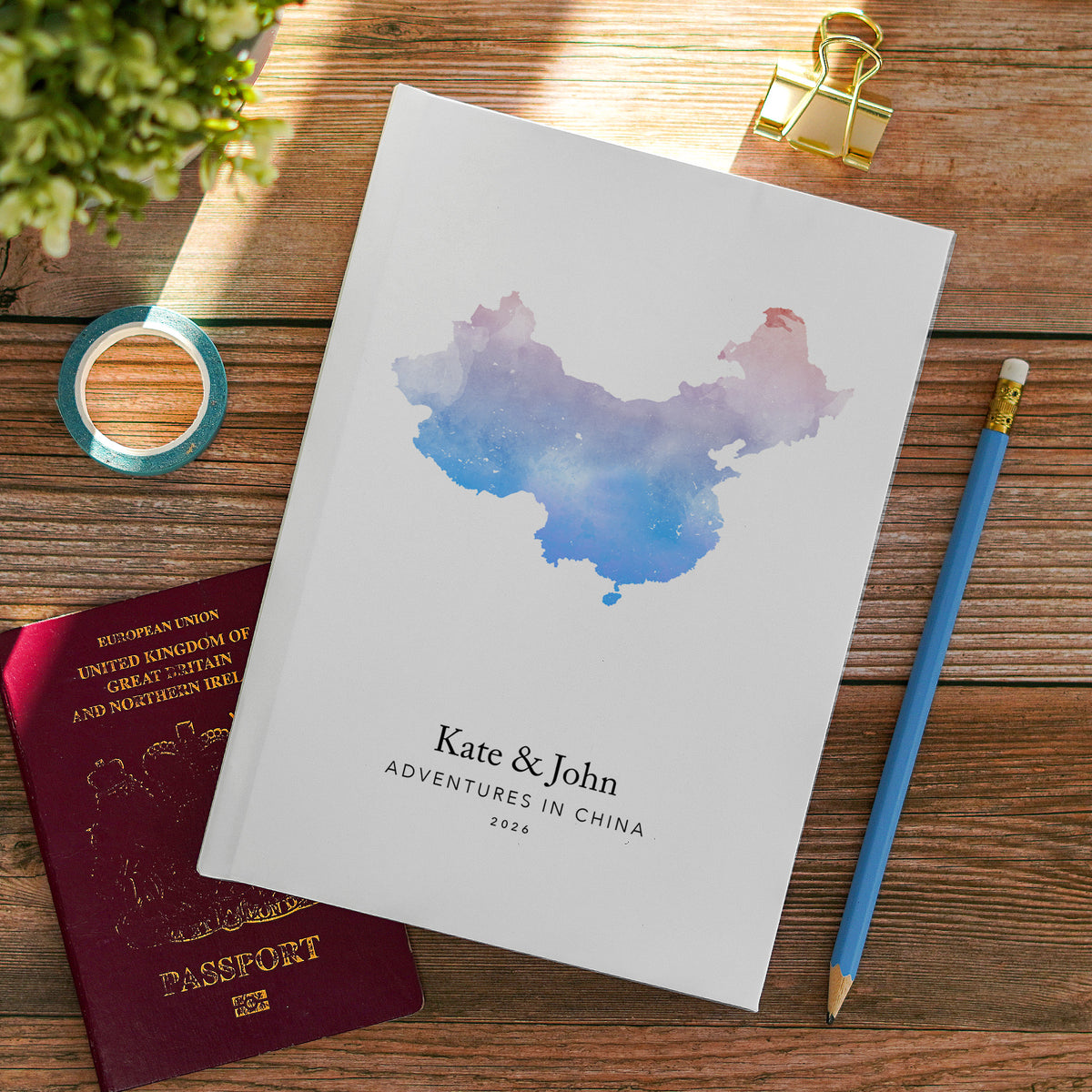 China Personalised Travel Journal | Travel Map Diary, Planner & Bucket List Book