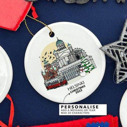 Helsinki Personalised Christmas Tree Ornament