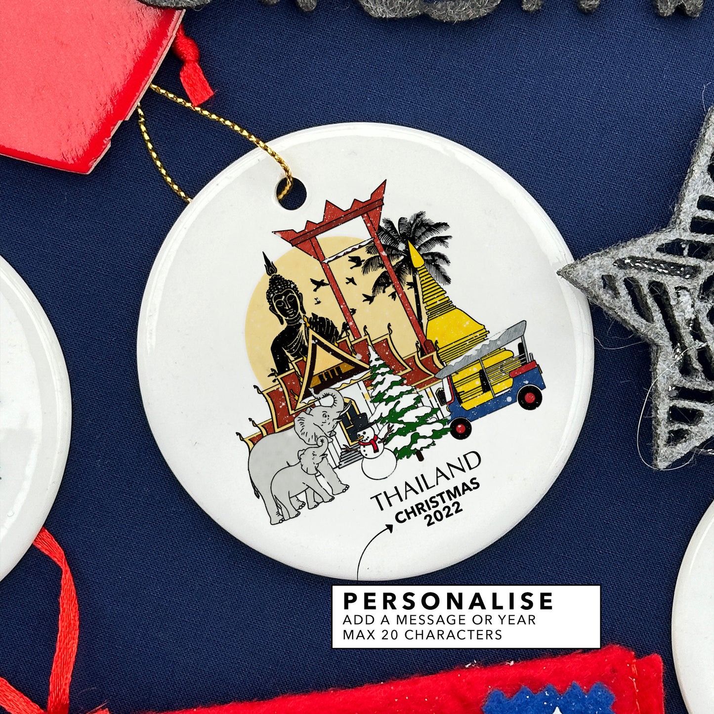Thailand Personalised Christmas Tree Ornament