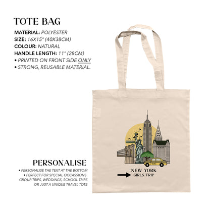 New York Personalized Tote Bag