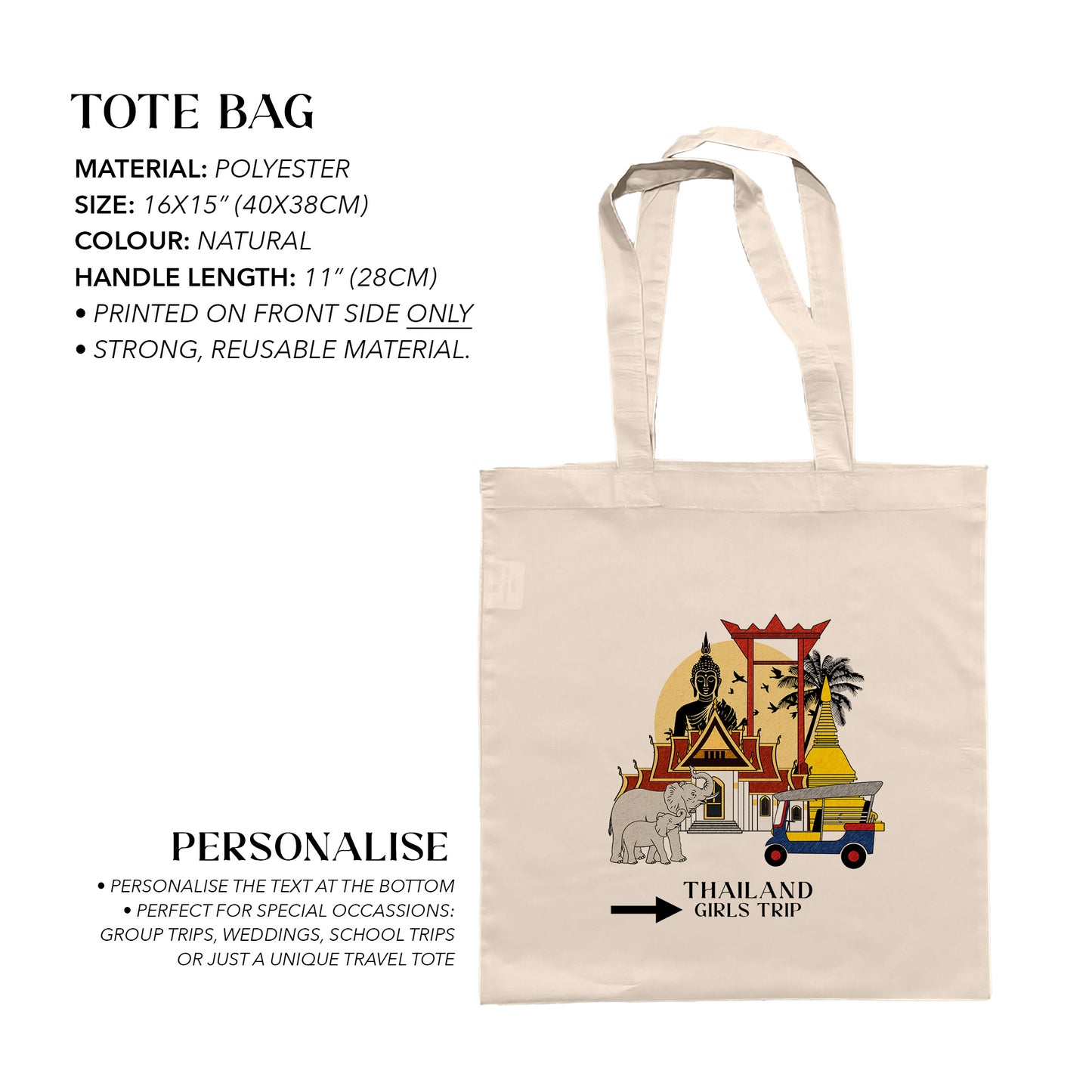 Thailand Personalized Tote Bag