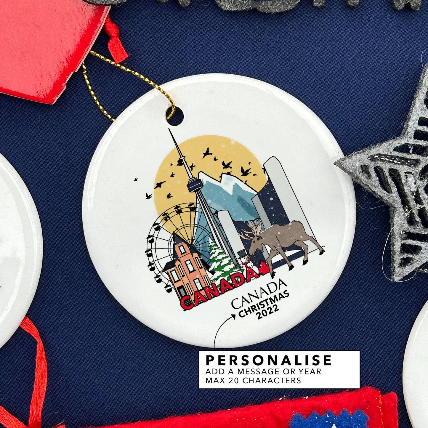 Canada Personalised Christmas Tree Ornament